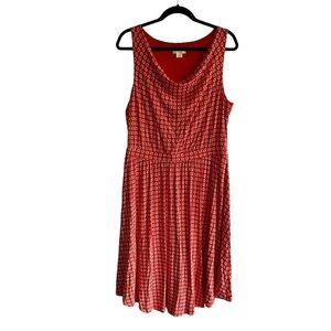 MAEVE Floral Print Sleeveless Midi Dress Orange White L